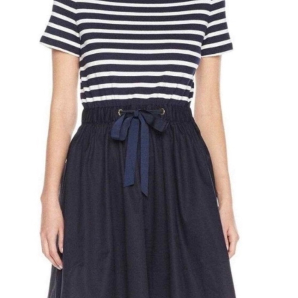 Kate Spade Broome Street Stripe Knit Mixed Media Dress
